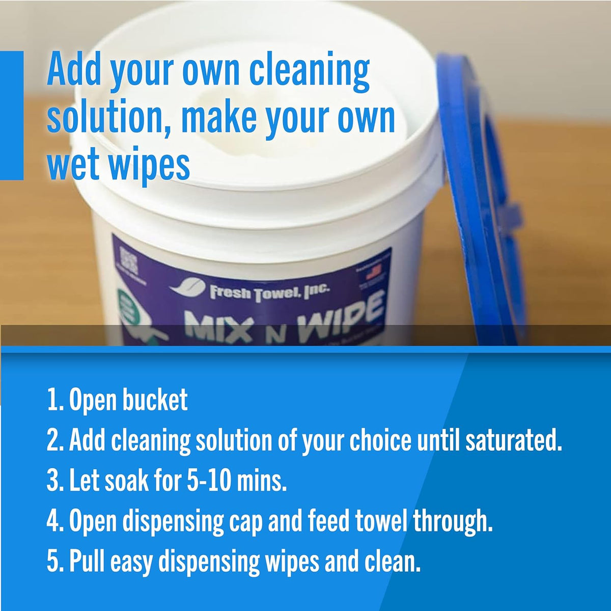 Fresh Towel Mix-N-Wipe Dry Wipes Refill, 1-Pack (220 Sheets) – Make Your Own Wet Wipes – 6" x 9"