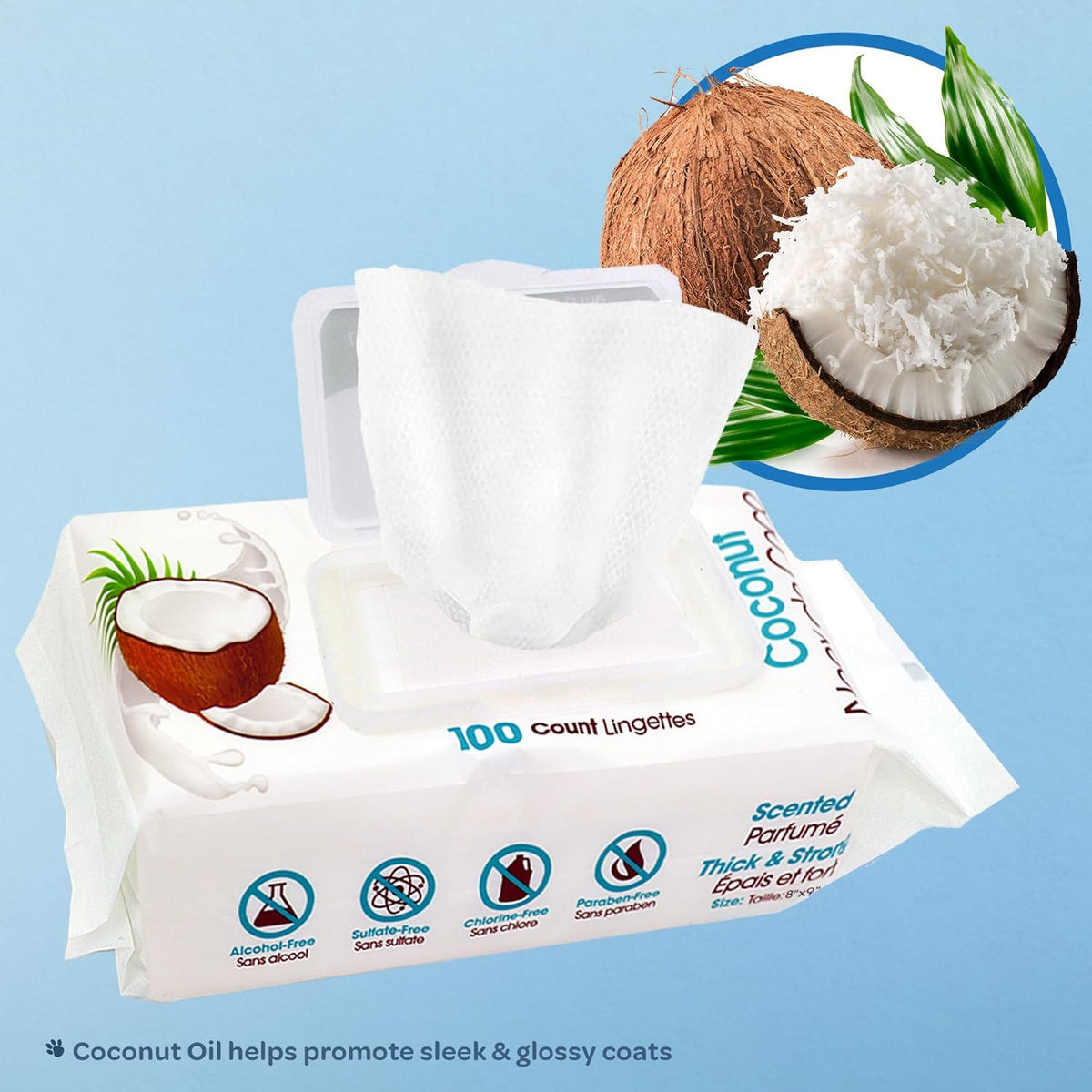 Best Pet Supplies Pet Grooming Wipes for Dogs & Cats,Deodorizer for Coats & Dry, Itchy, or