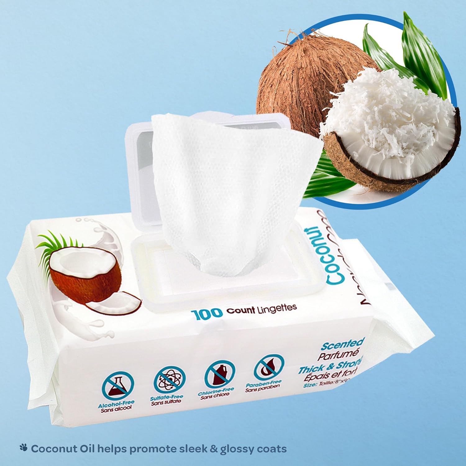 Best Pet Supplies Pet Grooming Wipes for Dogs & Cats,Deodorizer for Coats & Dry, Itchy, or