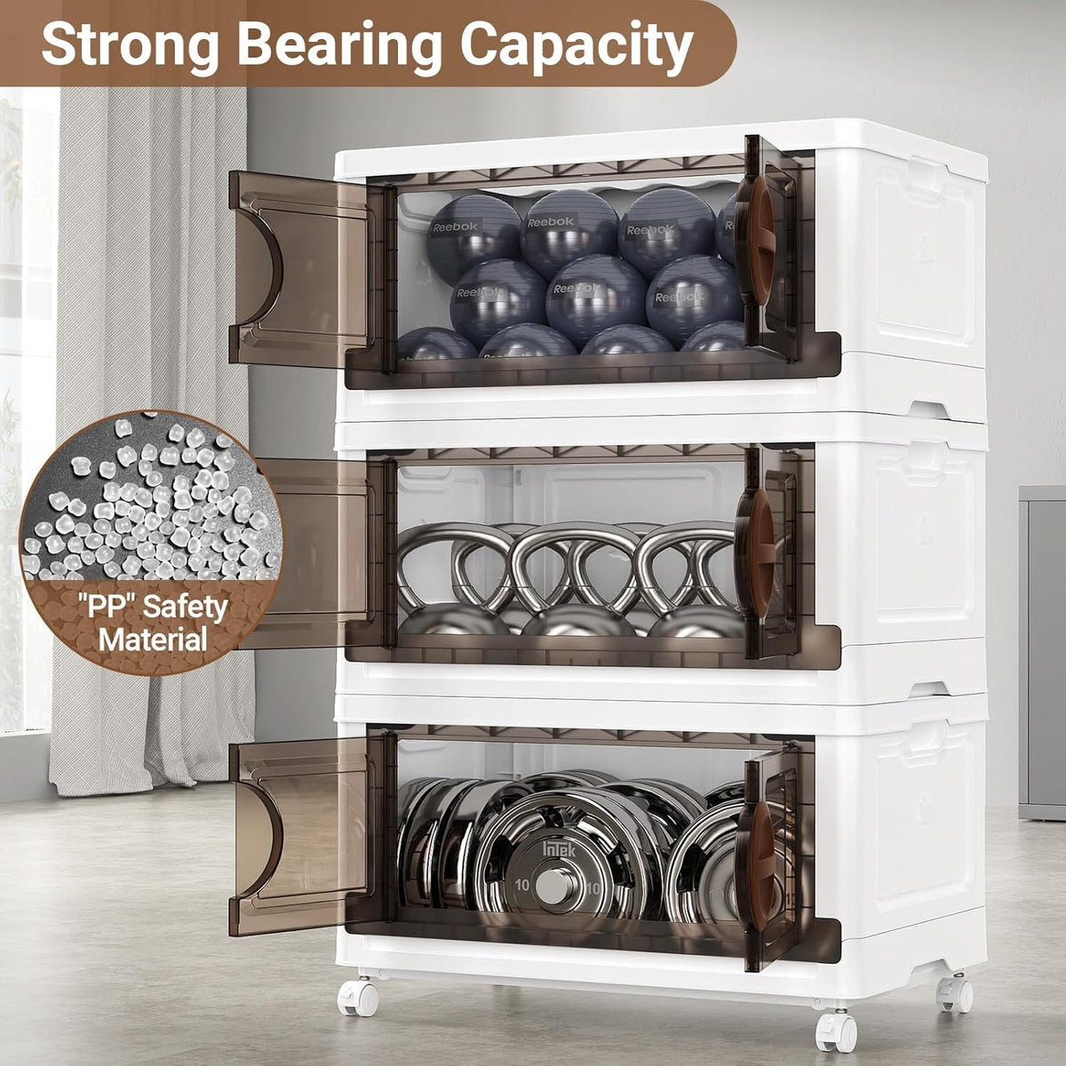 BROVIEW 480Qt Lockable Stackable Storage Bins with Lids, Closet Organizers and Storage Drawer