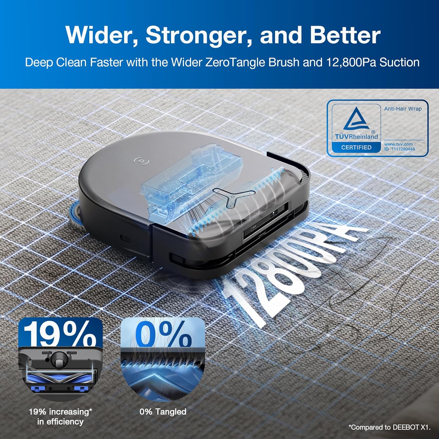 ECOVACS Robot Vacuum Cleaner DEEBOT X5 PRO Omni with All-in-one Station, 12.800Pa, ZeroTangle