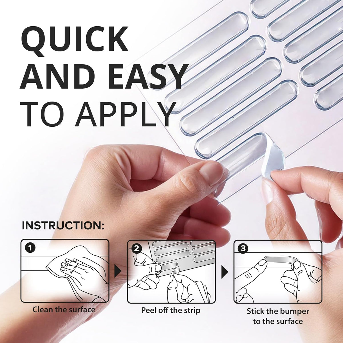 X-Protector Cabinet Door Bumper Strips - 40 PCS - Clear Door Silencer - Premium Cabinet Door