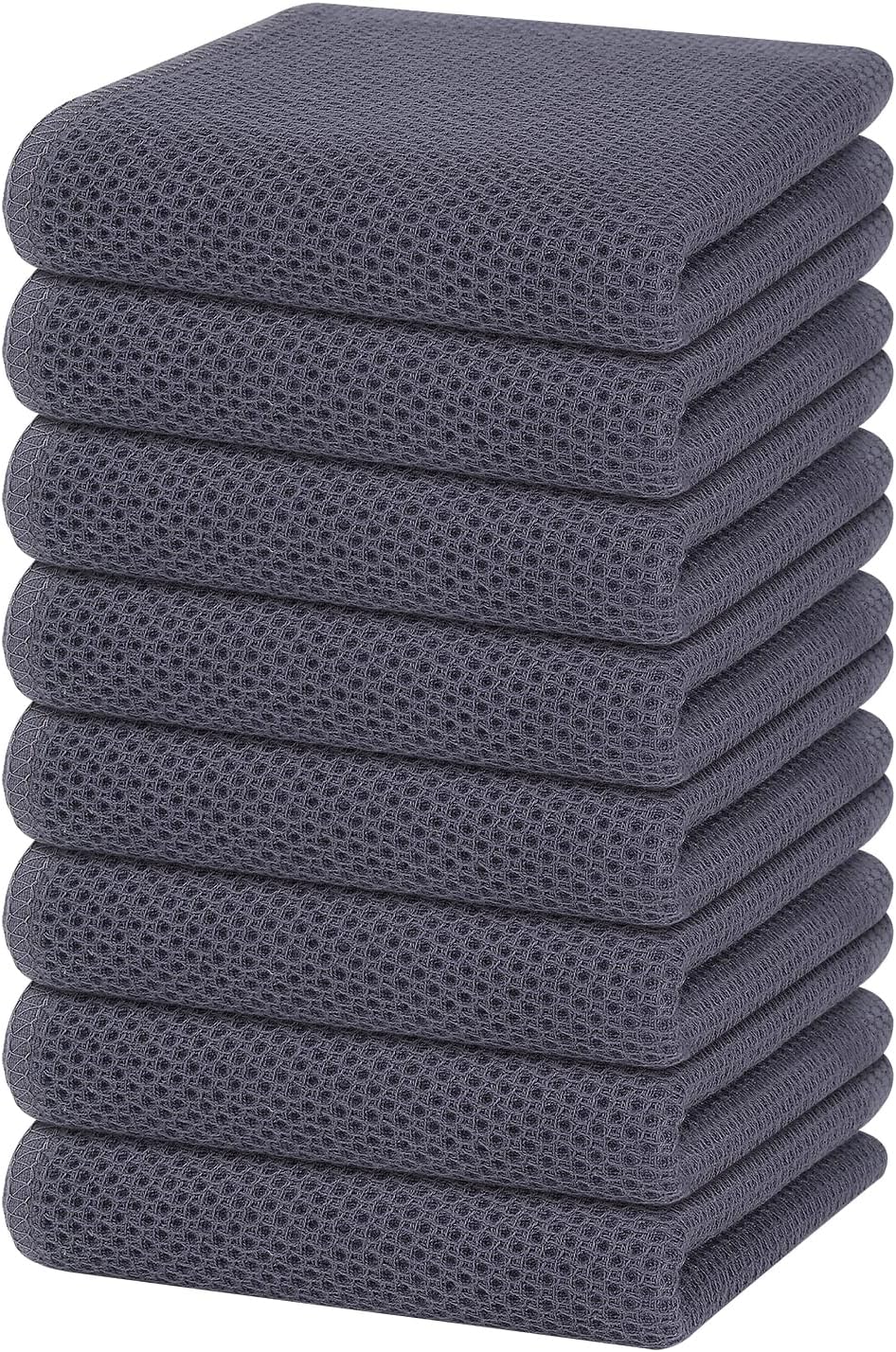 Homaxy 100% Cotton Waffle Weave Kitchen Dish Towels, Ultra Soft Absorbent Quick Drying Cleaning