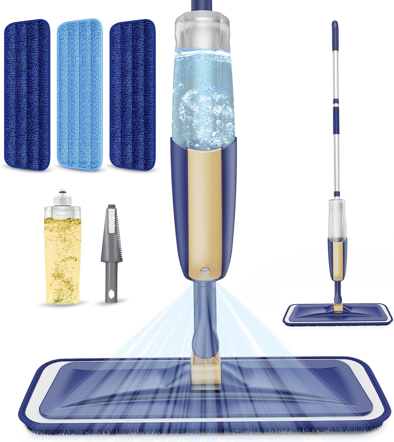 Microfiber Spray Mops for Hardwood Floor Cleaning - MEXERRIS Wet Jet Mops Dry Dust Mop with 3X