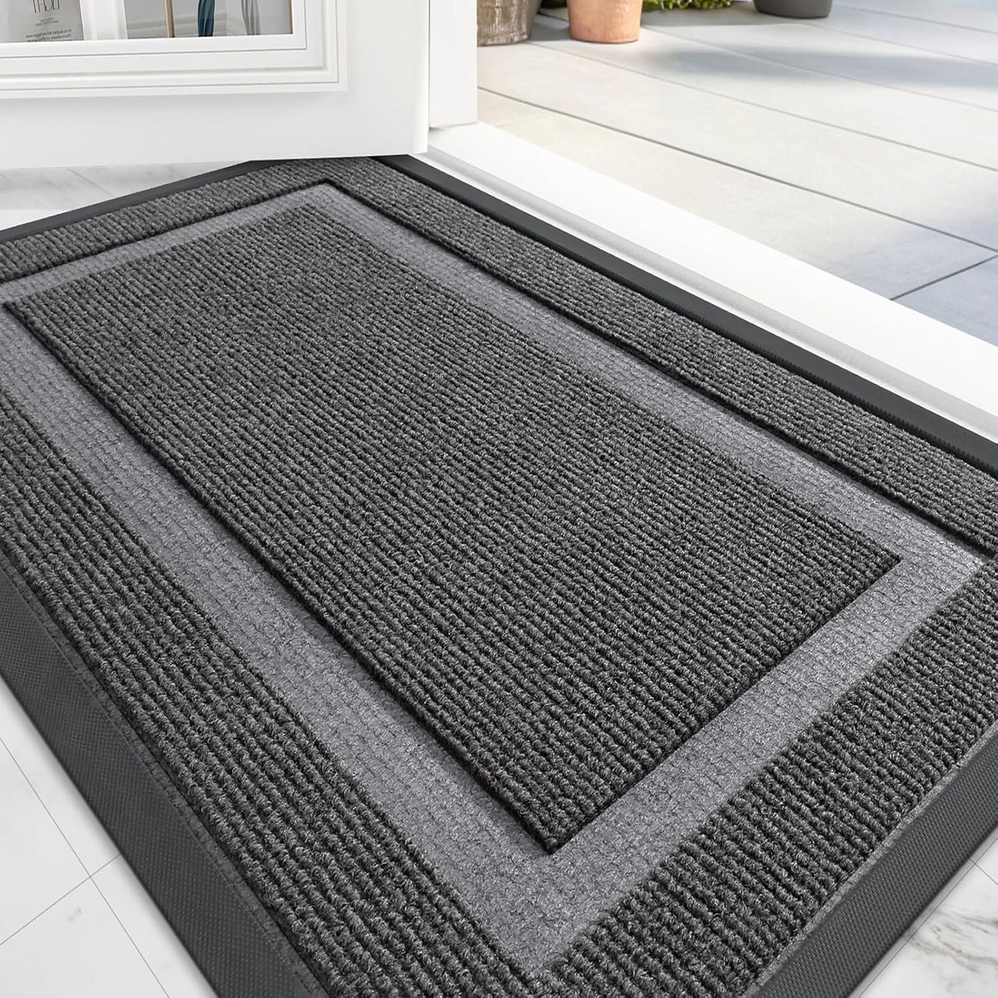 OLANLY Front Door Mat Indoor Outdoor Entrance, Waterproof All-Season, All-Weather Doormat, Sturdy