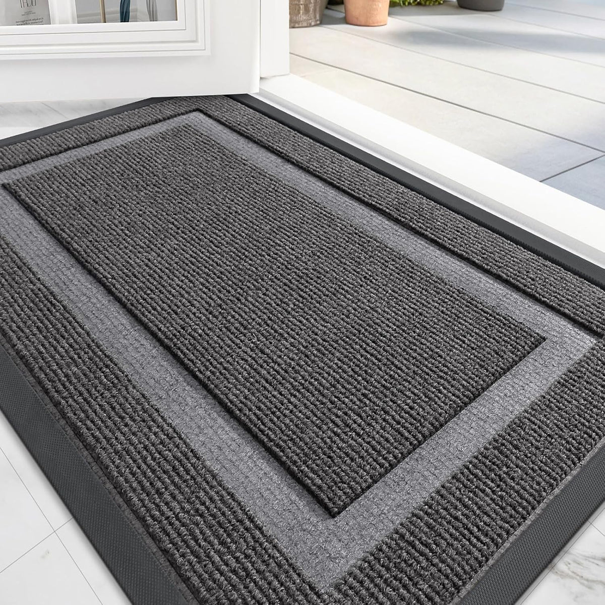 OLANLY Front Door Mat Indoor Outdoor Entrance, Waterproof All-Season, All-Weather Doormat, Sturdy