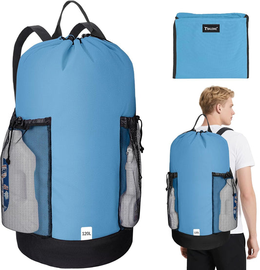 BALEINE 120L Laundry Bag Backpack, 900D Oxford Fabric Large Travel Laundry Bags with Shoulder
