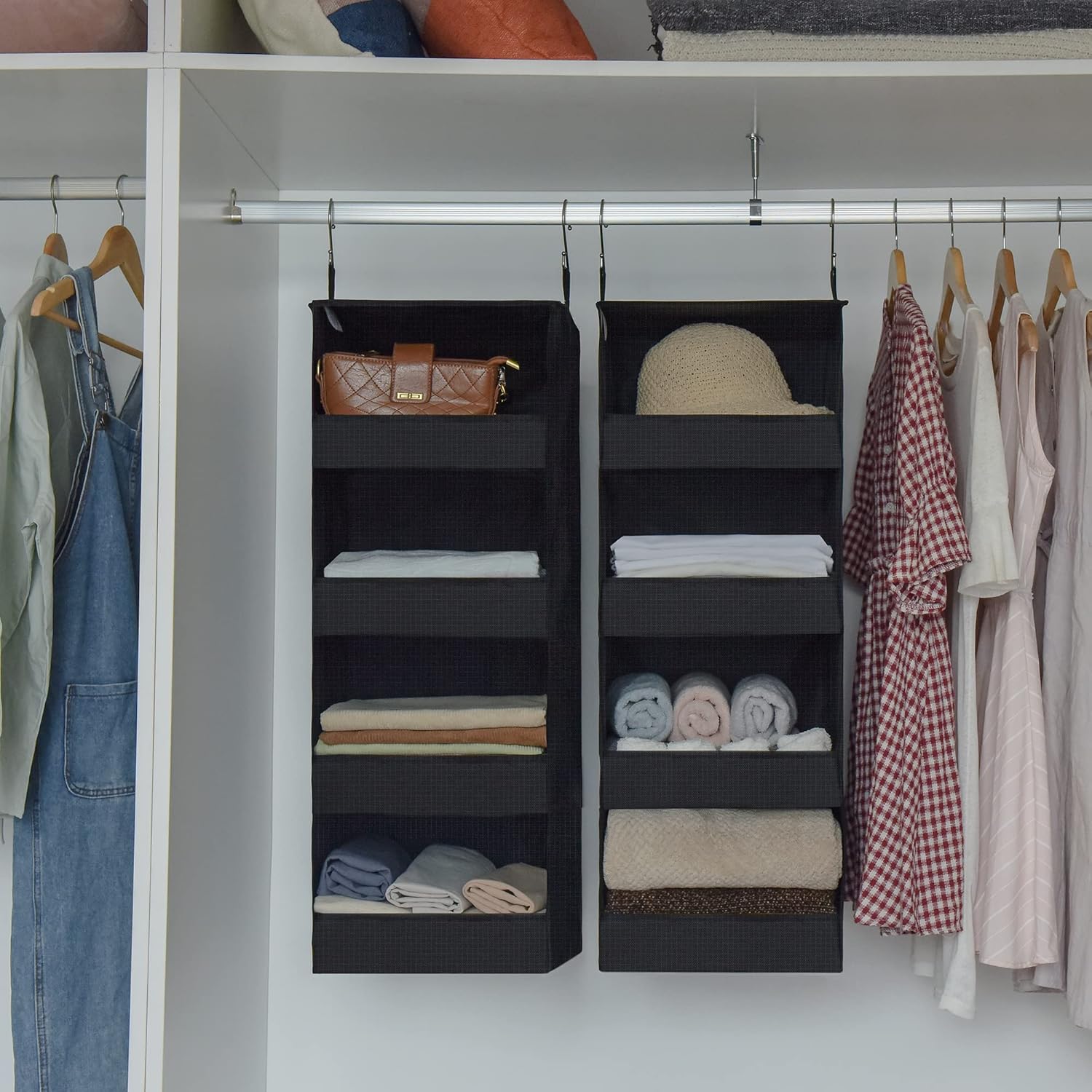 GRANNY SAYS 4-Shelf Hanging Organizer, Closet Hanging Shelves, Closet Hanging Storage Organizers
