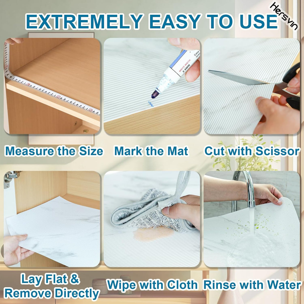 Shelf Liners 24 in x 20 ft EVA Drawer Mats, Non-Adhesive Cupboard Protector, Kitchen Cabinet Lining