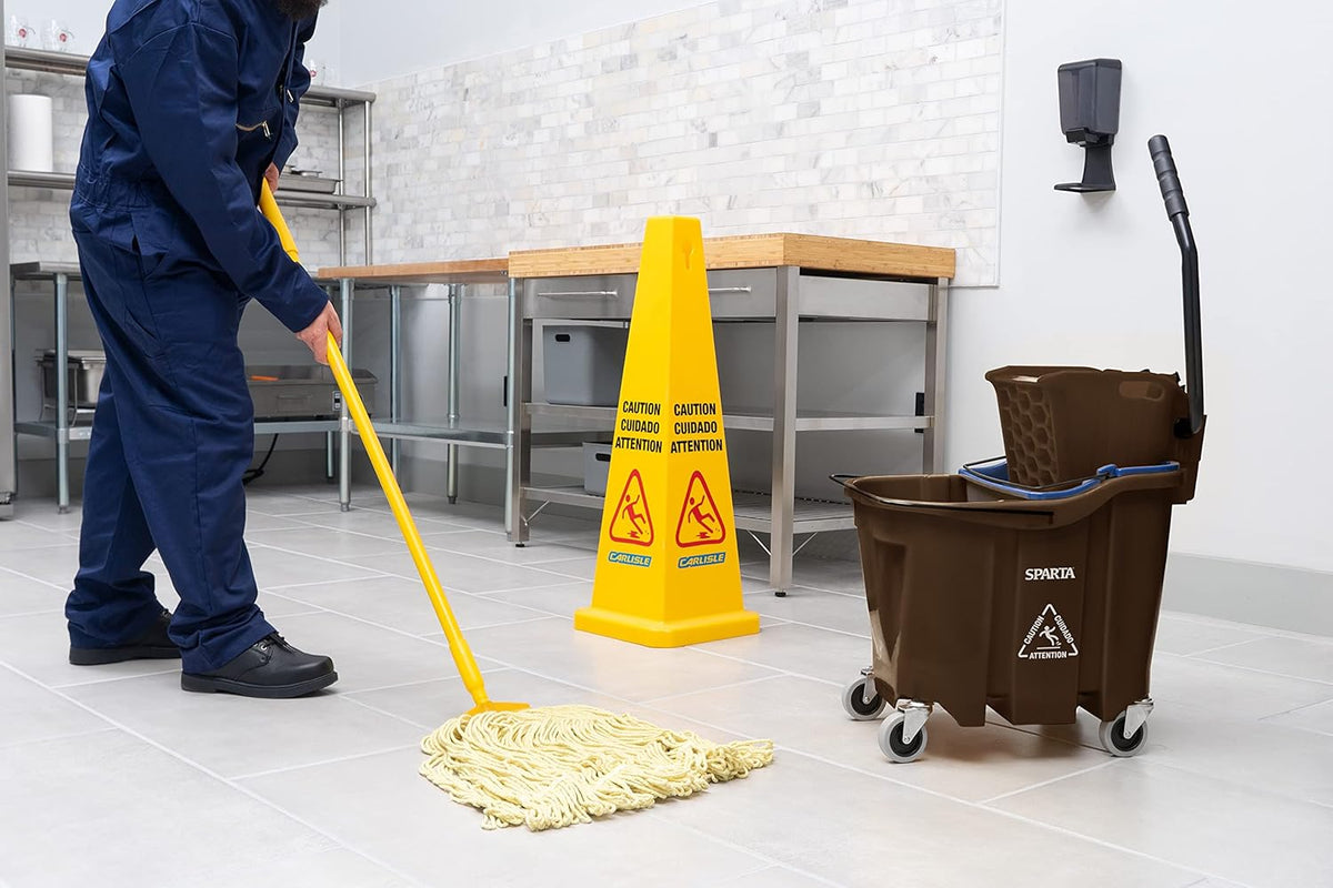 Carlisle FoodService Products Omnifit Mop Bucket with Side Press Wringer and Soiled Water Insert