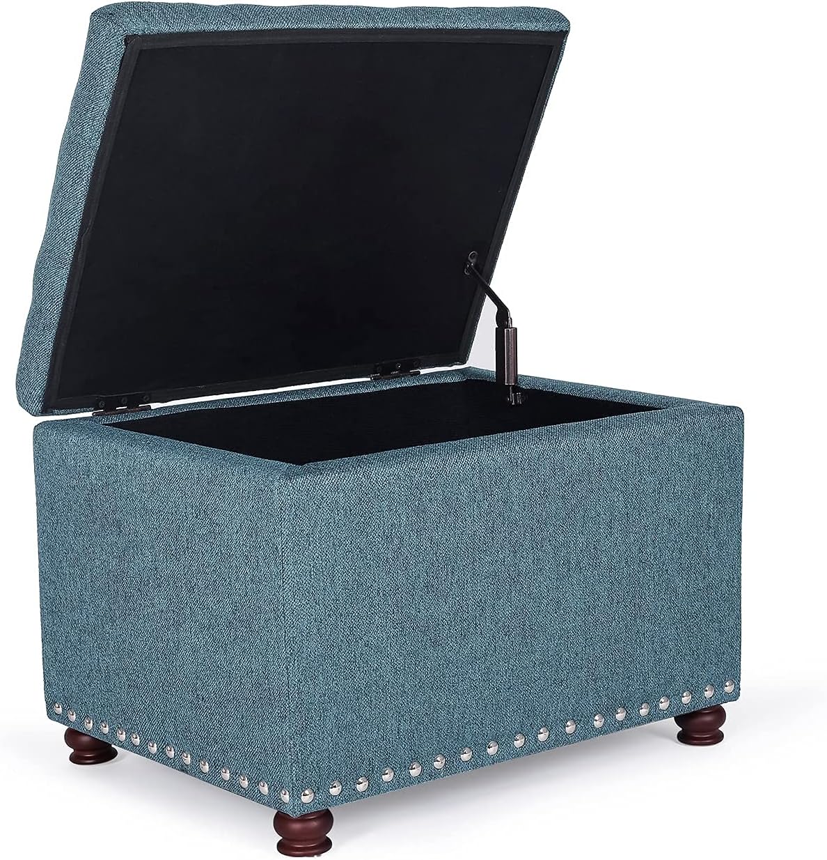 Joveco 24" Ottoman with Storage for Living Room Rectangular Fabric Tufted Bench Footrest Toy Chests
