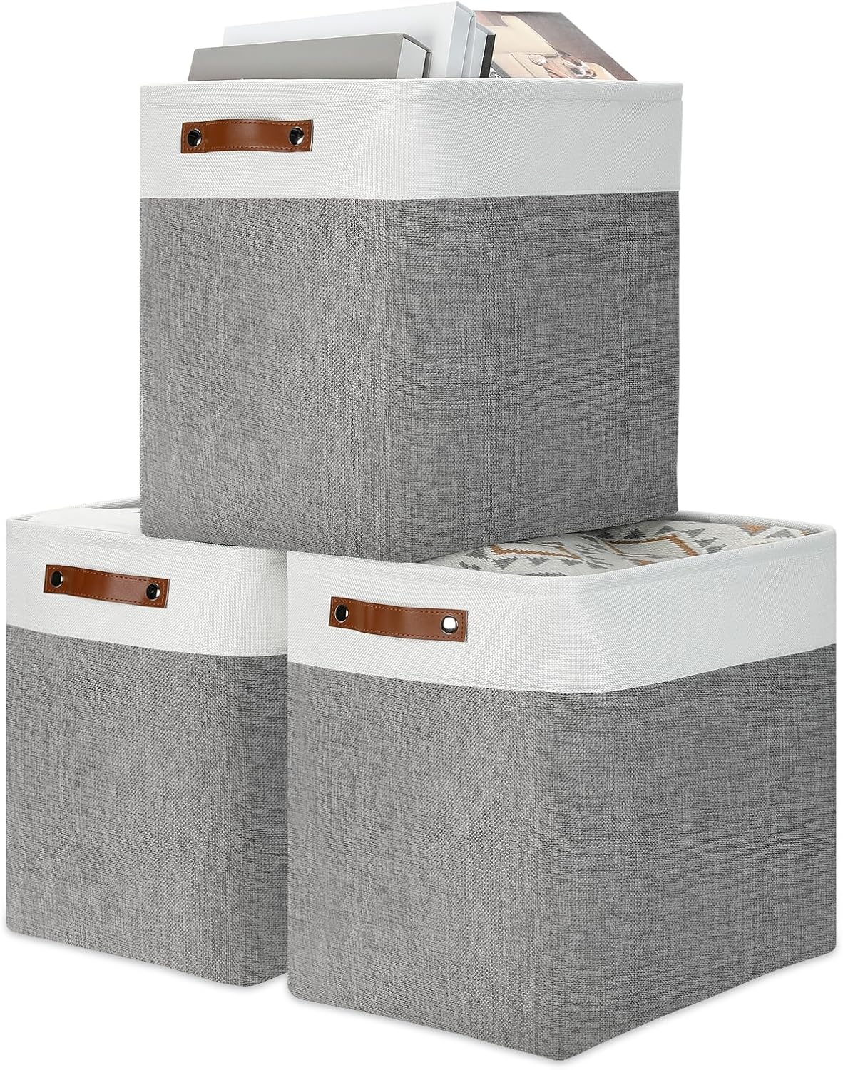 DULLEMELO Storage Baskets 17 inch Large Basket for Blanket Living Room, Foldable Storage Bins
