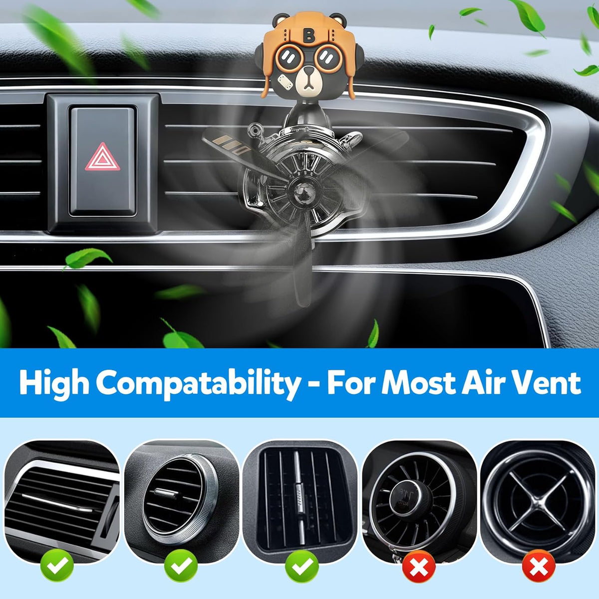 Bear Pilot Car Fresheners Vent Clip Cute Teddy New Car Scent Automotive Air Fresheners Cartoon Air