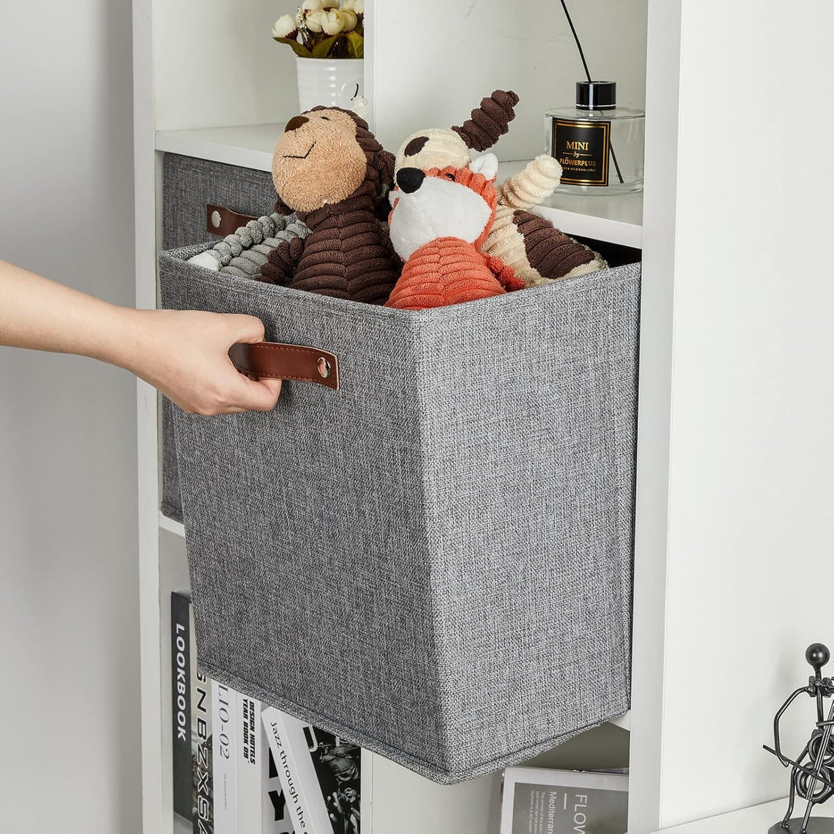 DULLEMELO Fabric Storage Cubes,13 inch Cube Stroage Bins for Empty Gift Basket,Toys Nursery Clothes