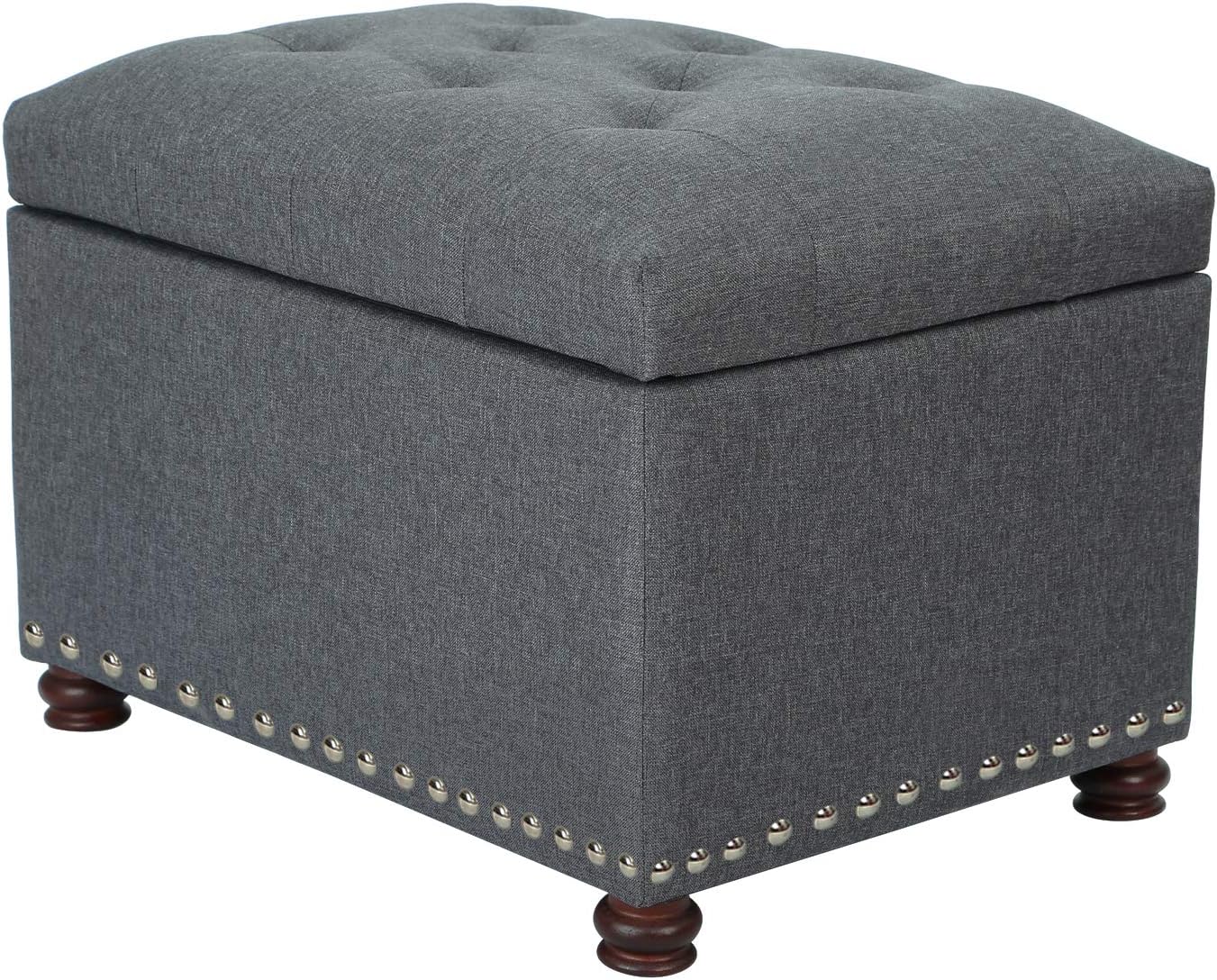 Joveco Storage Ottoman Bench Rectangular Fabric Organization Foot Rest, 24 Inch Modern Tufted