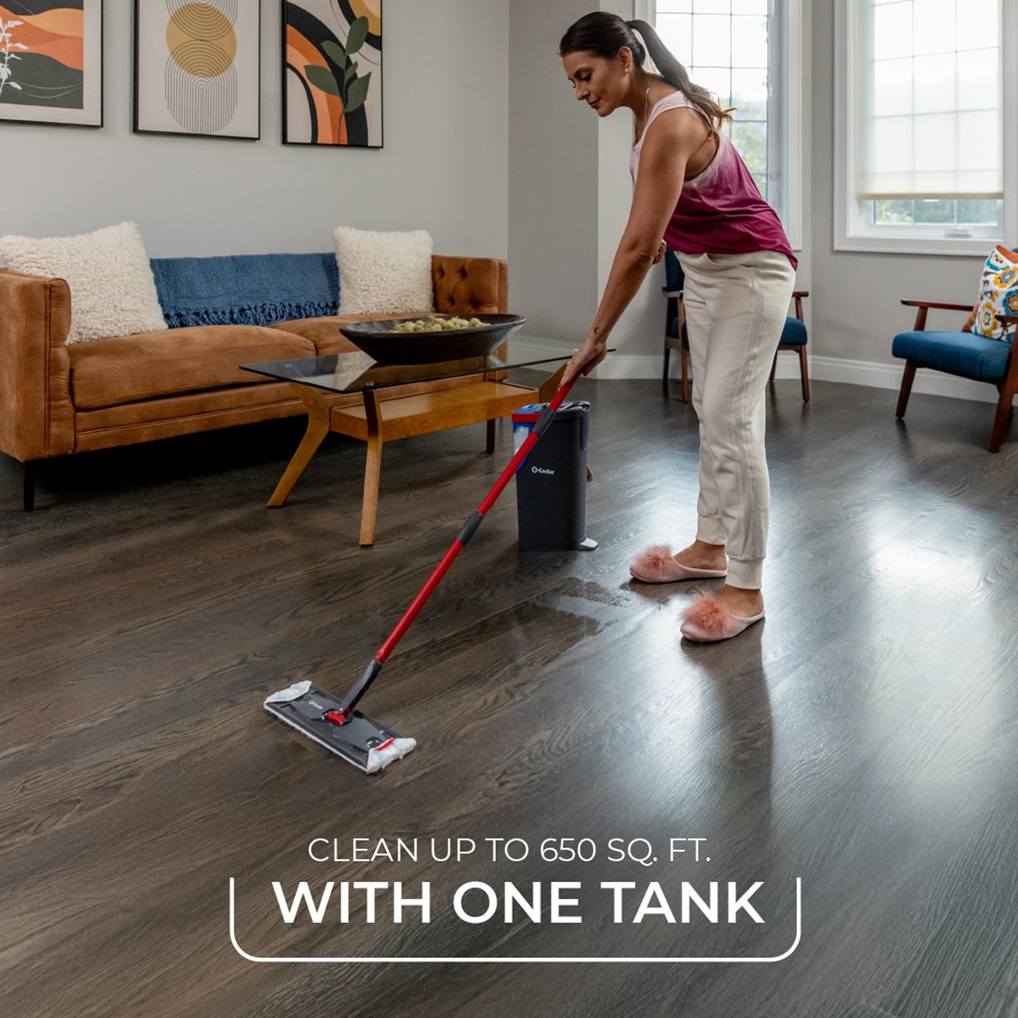 O-Cedar H2prO Flat Mop System | Quick Everyday Cleaning | Dual-Tank Fresh Water System | Machine