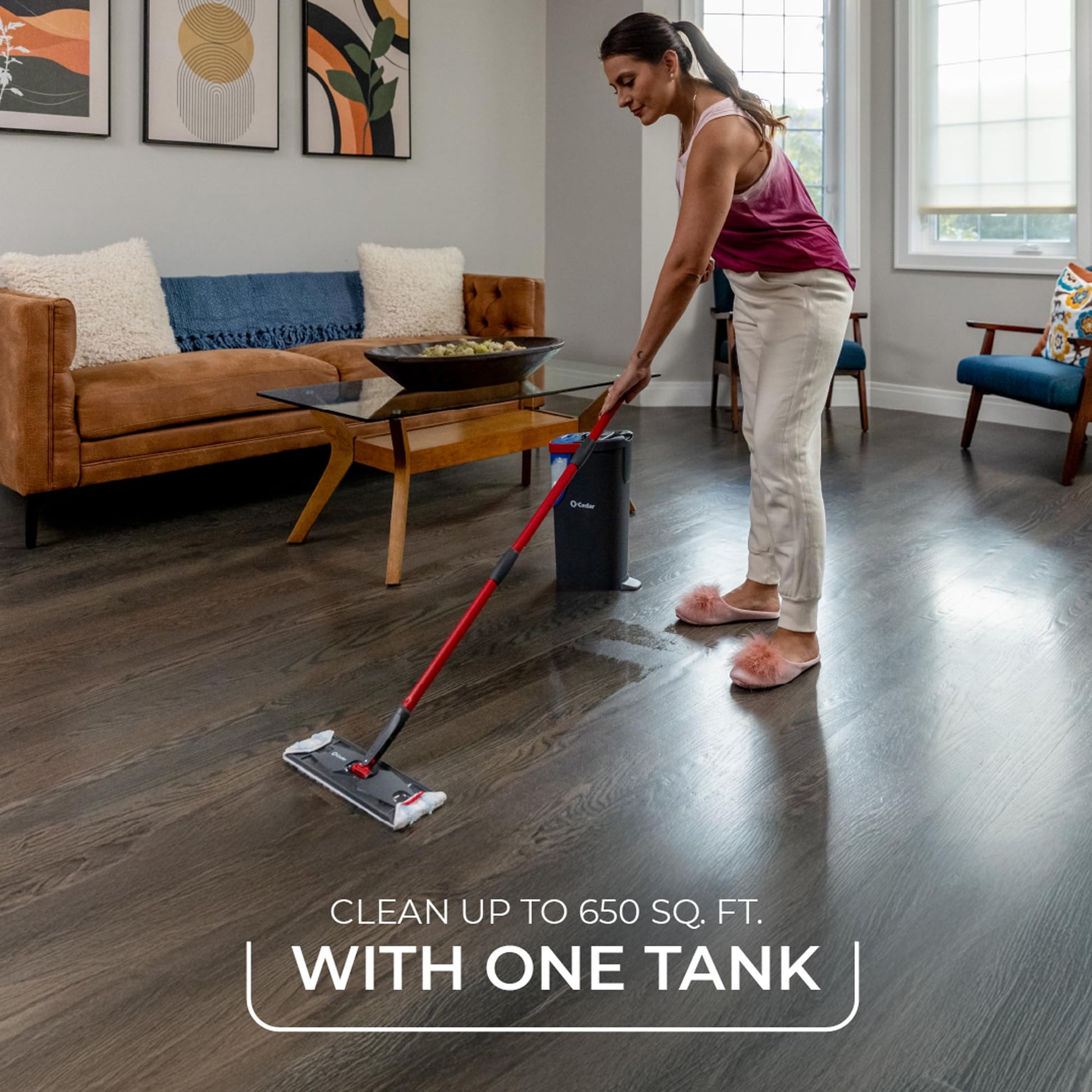 O-Cedar H2prO Flat Mop System | Quick Everyday Cleaning | Dual-Tank Fresh Water System | Machine
