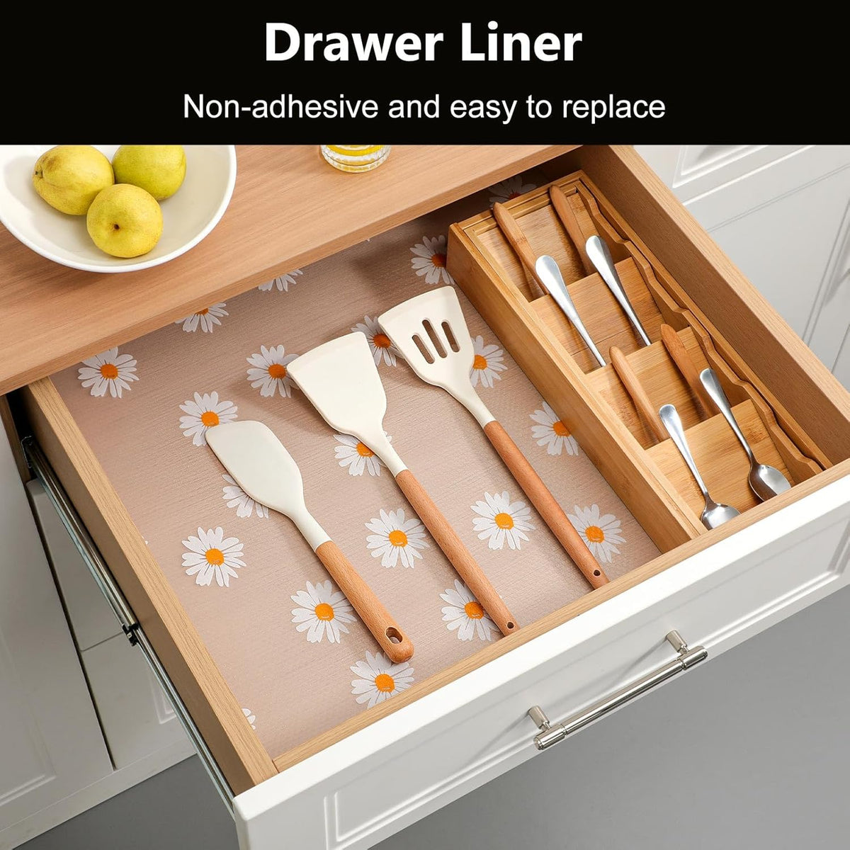 INNOLITES Shelf Liners for Kitchen Cabinets – Drawer Liner Waterproof & Oil-Proof, Non-Adhesive EVA