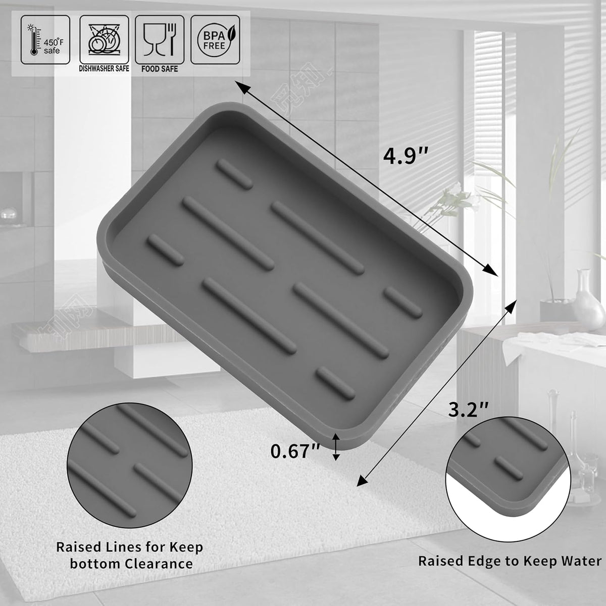 Silicone Kitchen Sink Organizer Tray for Multiple Usage,Easy Clean Sponges Holder for Kitchen
