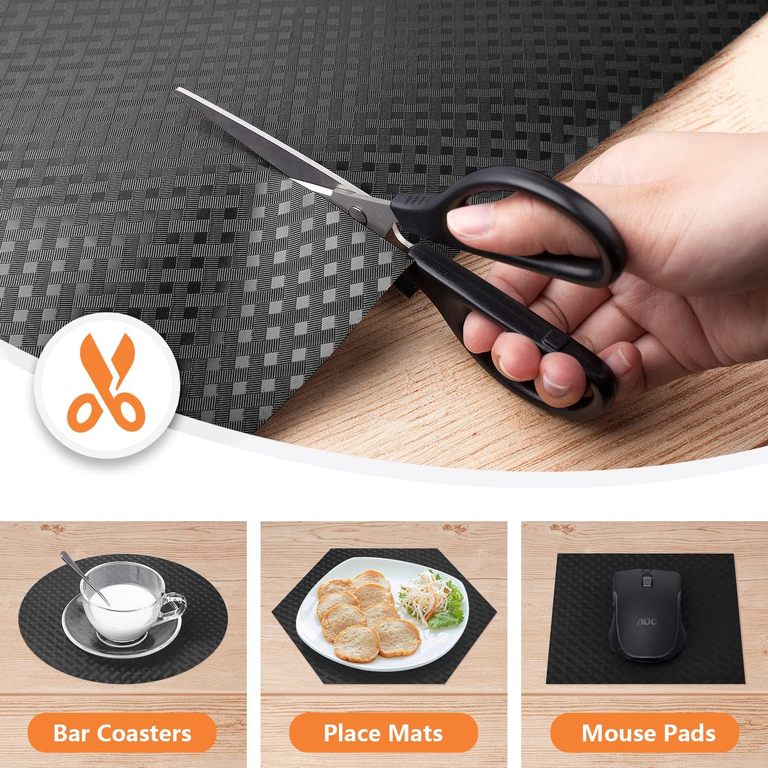 Shelf Liners for Kitchen Cabinets Refrigerator Liners Waterproof & Oil-Proof Kitchen Cupboard Liner