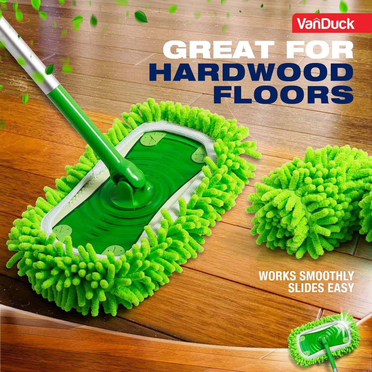 VanDuck Dust Mop Refill Compatible with Swiffer Sweeper (4 Pack) - Microfiber Pet Heavy Duty Dry