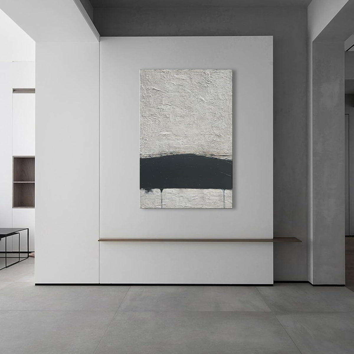 NANKAI Hand-painted Minimalism Black and Gray Art Oil painting Canvas Abstract Oil Painting Wall