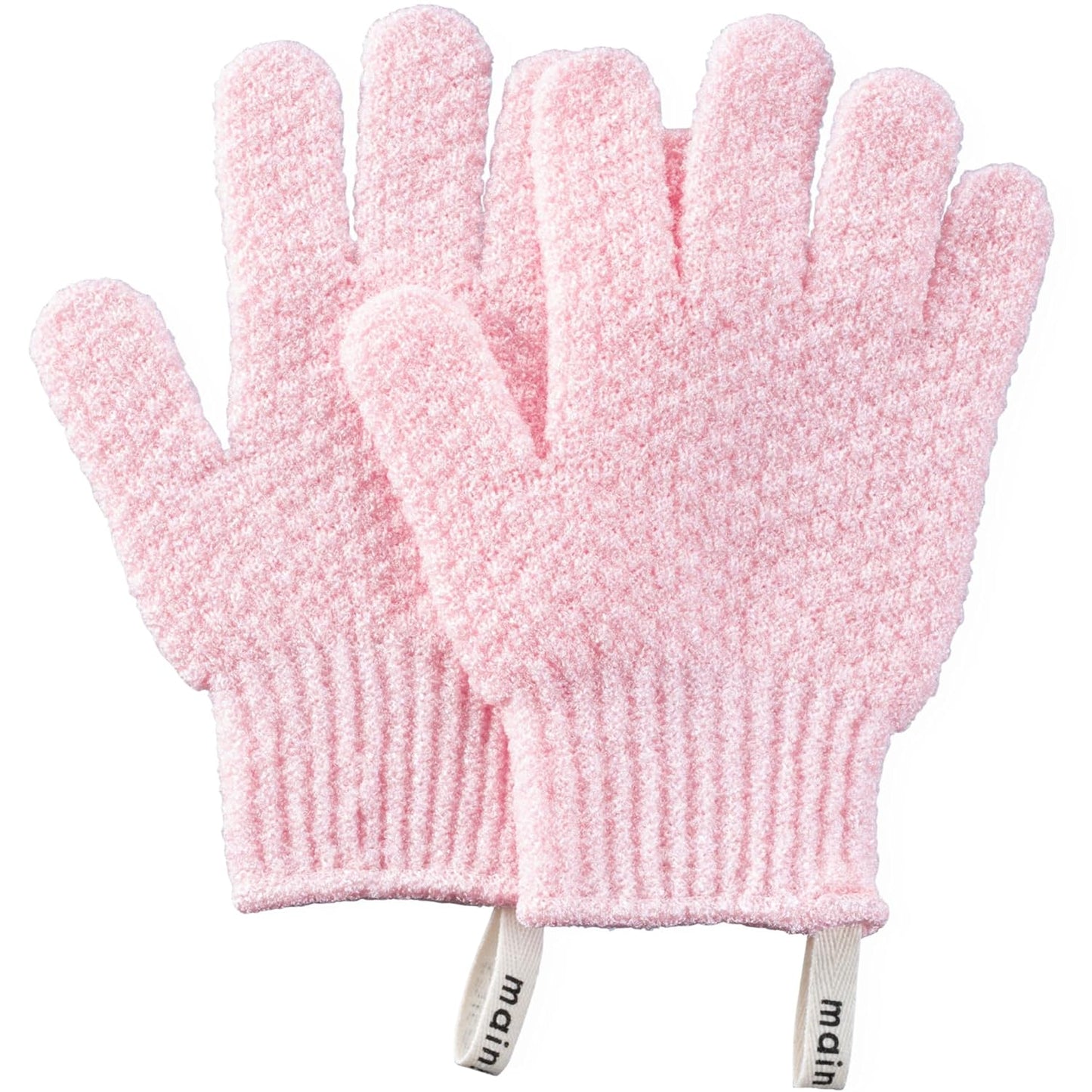 MainBasics Deep Cleansing Exfoliating Bath Gloves - Heavy-Textured Nylon Shower Scrub for Dead Skin