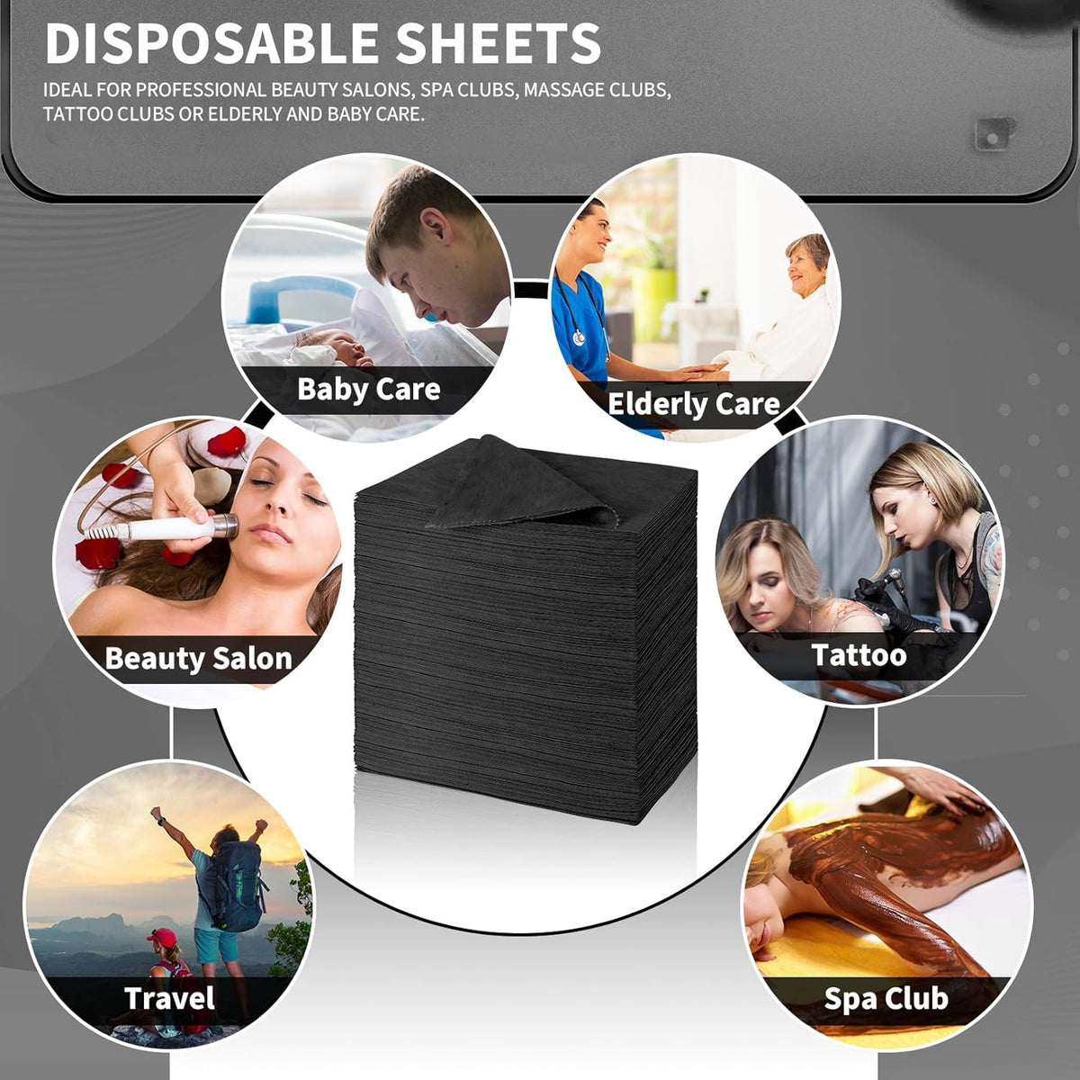 Breling 100 Pcs 31.5 x 71 Inch Disposable Bed Sheets Oil-proof PE Film Massage Table Sheets