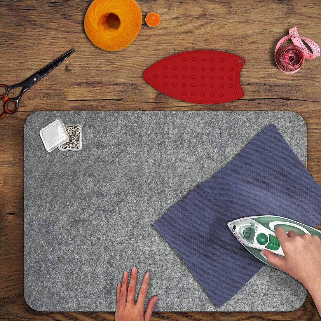 ZOMONETI 24" x 18" Wool Pressing Mat 100% New Zealand Felted Wool Ironing Mat Pad Blanket for