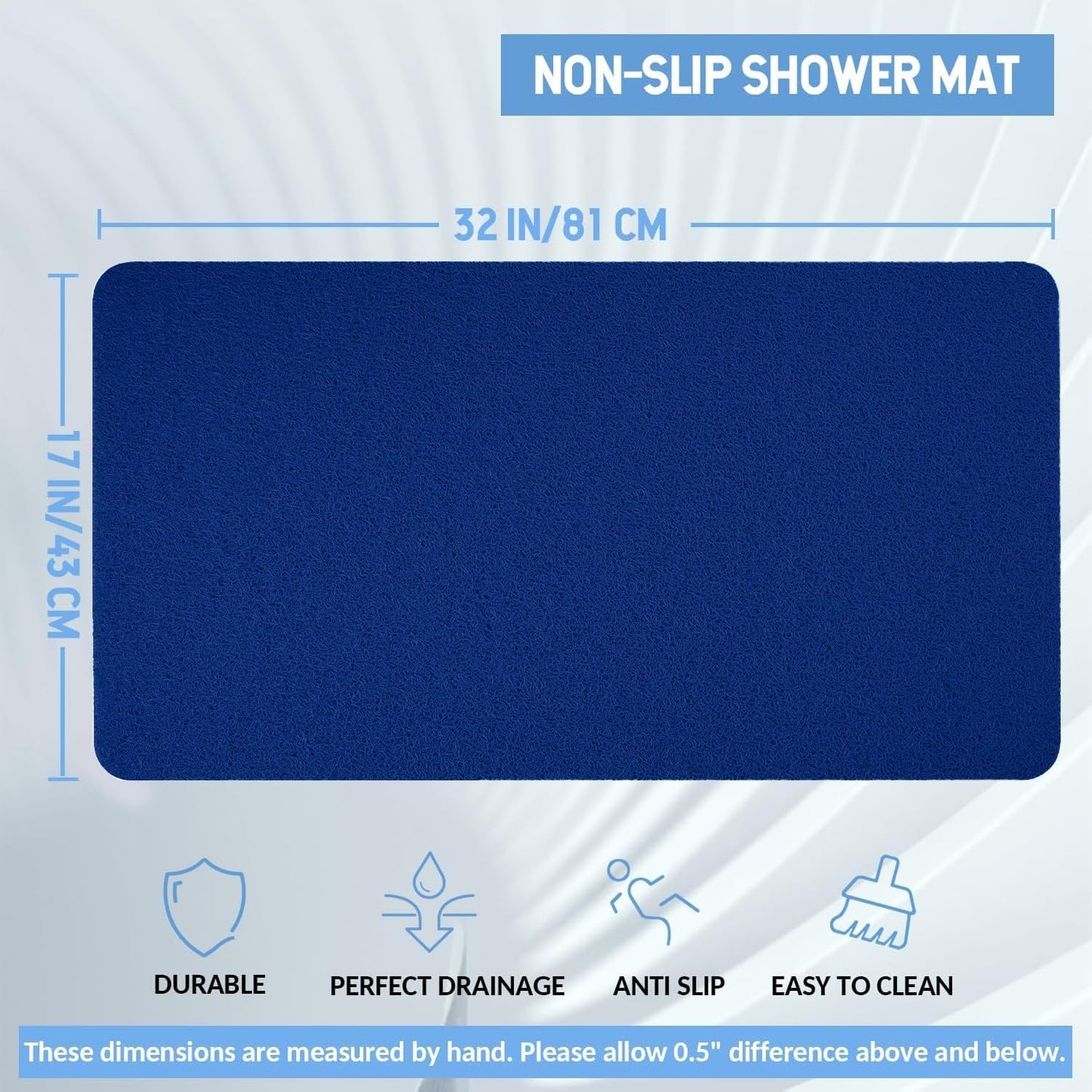 Non-Slip Bathtub Mat, Anti Slip Shower Mat, Fast Drying Bathtub Mats, Foot Scrubber Mat, Anti Slip