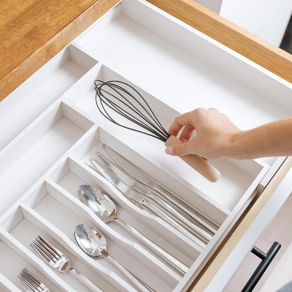 KitchenEdge Premium Silverware, Flatware and Utensil Organizer for Kitchen Drawers, Food-Safe