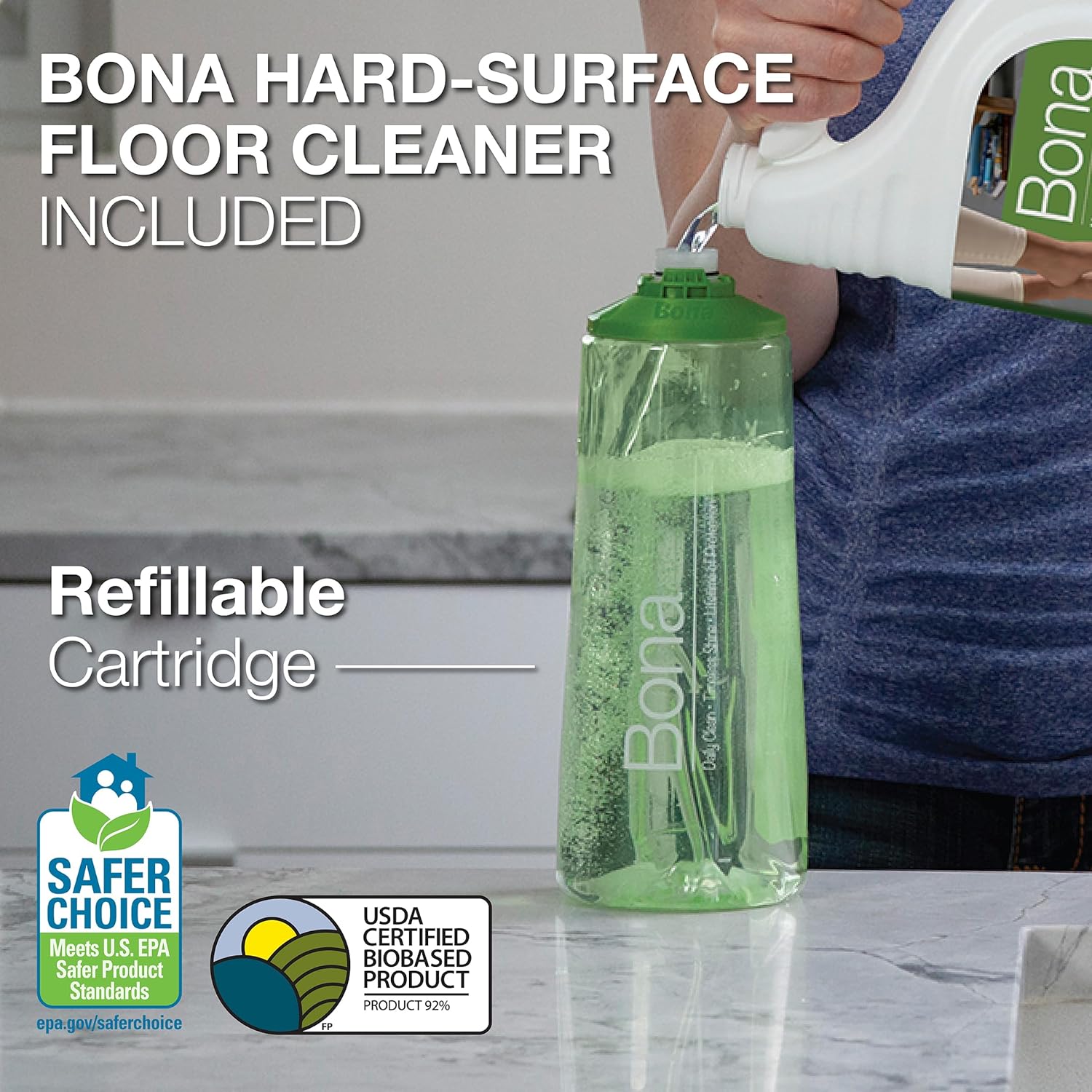 Bona Premium Multi-Surface Floor Spray Mop - Includes Multi-Surface Floor Cleaning Solution 34 fl