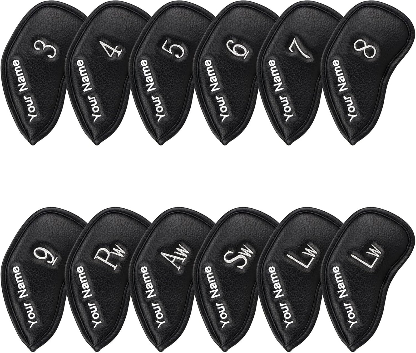 CRAFTSMAN GOLF 12pcs or 1pc Thick Synthetic Leather Golf Iron Head Covers Set Headcover Fit All