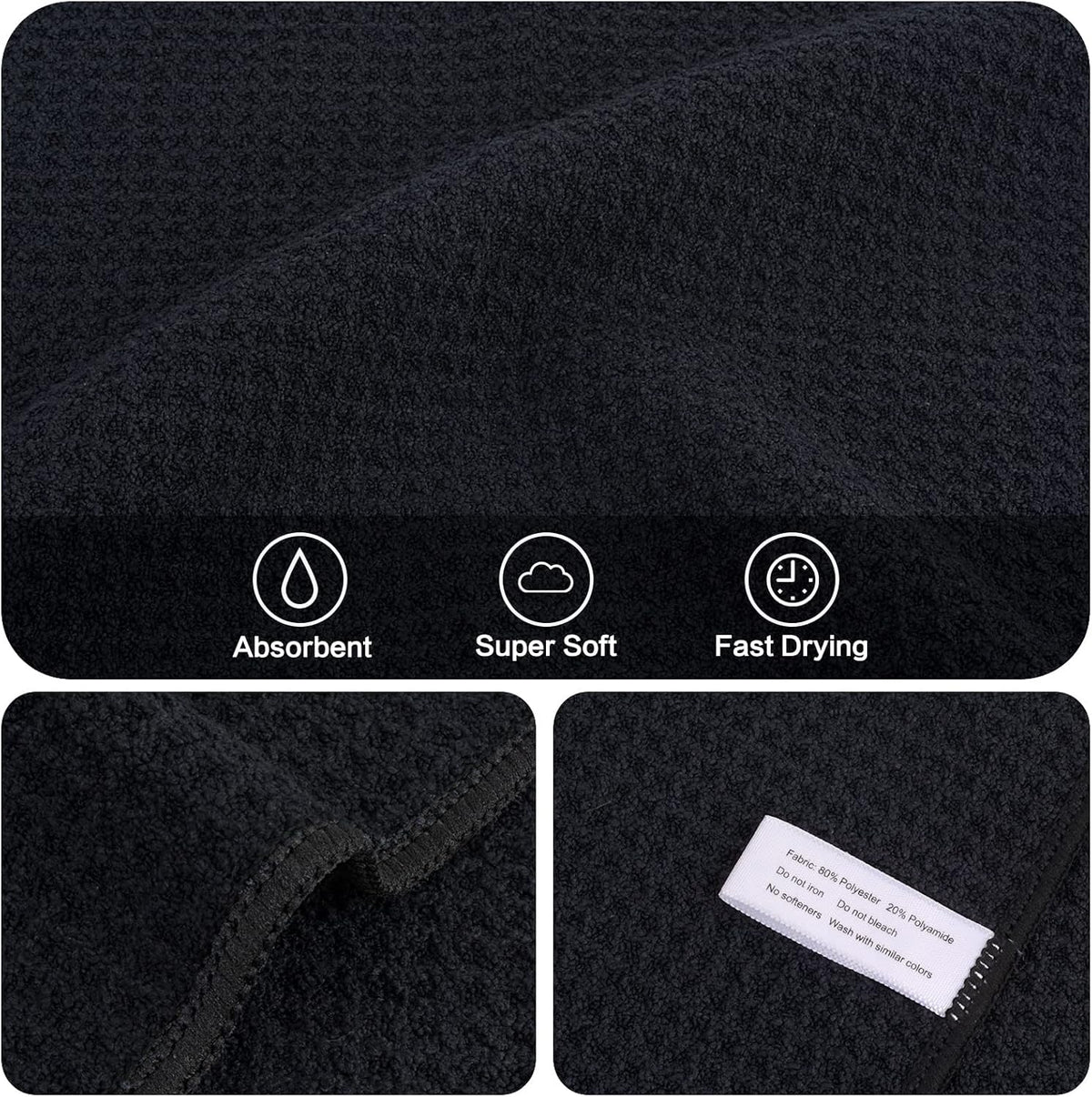KinHwa Microfiber 6 Pack Dish Cloths Thick Waffle Weave Kitchen Dish Drying Towel Rags Super