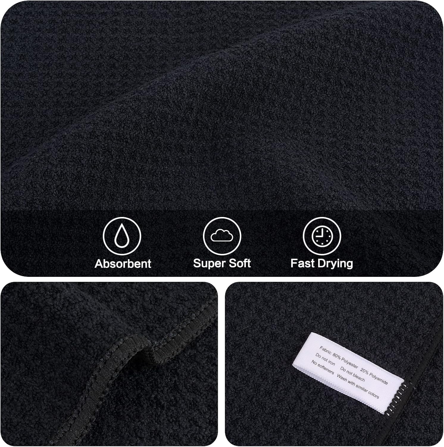 KinHwa Microfiber 6 Pack Dish Cloths Thick Waffle Weave Kitchen Dish Drying Towel Rags Super