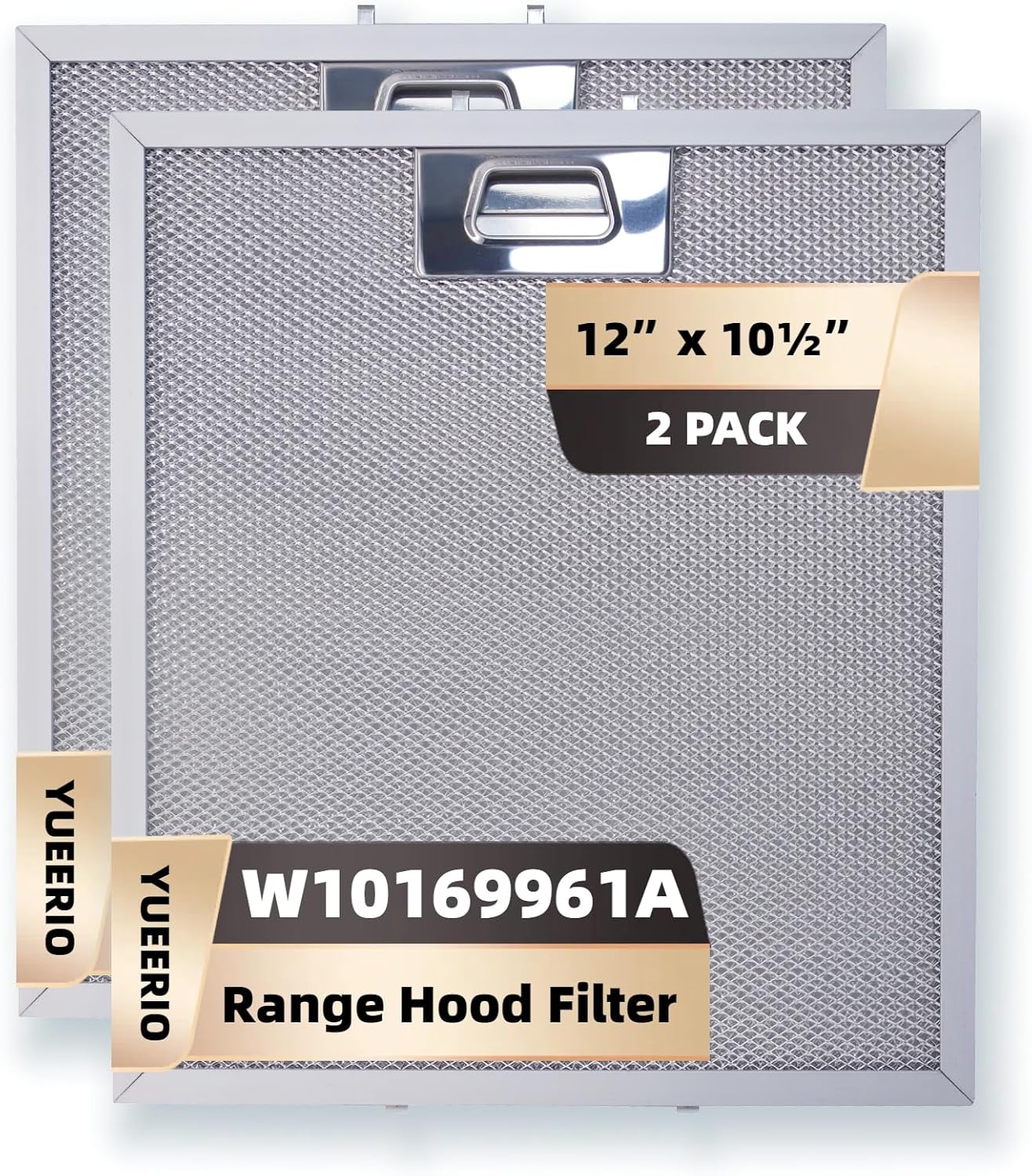 W10169961A 5 Layer Aluminum Mesh Range Hood Filter Replacement 12" x 10.5" for Whirlpool Vent Hood