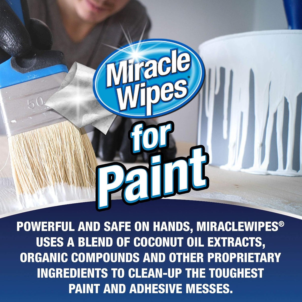 MiracleWipes for Paint Prep & Cleanup, Remove Tough Grime Build-Up, Wet Paint, Caulking, Epoxy