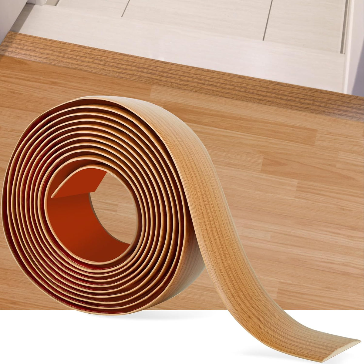 5Ft Floor Transition Strip Self Adhesive Vinyl Cover Floor Strip Flat Divider Transition Strip Wood