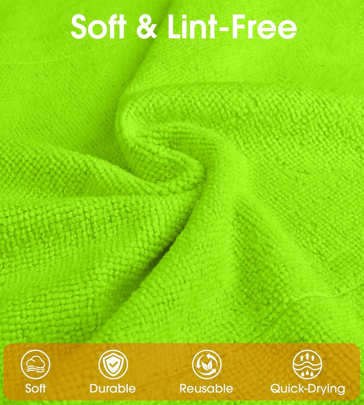 Roll of Microfiber Cleaning Cloth –100 Pack, Tear Away Microfiber Towels, Reusable, Washable
