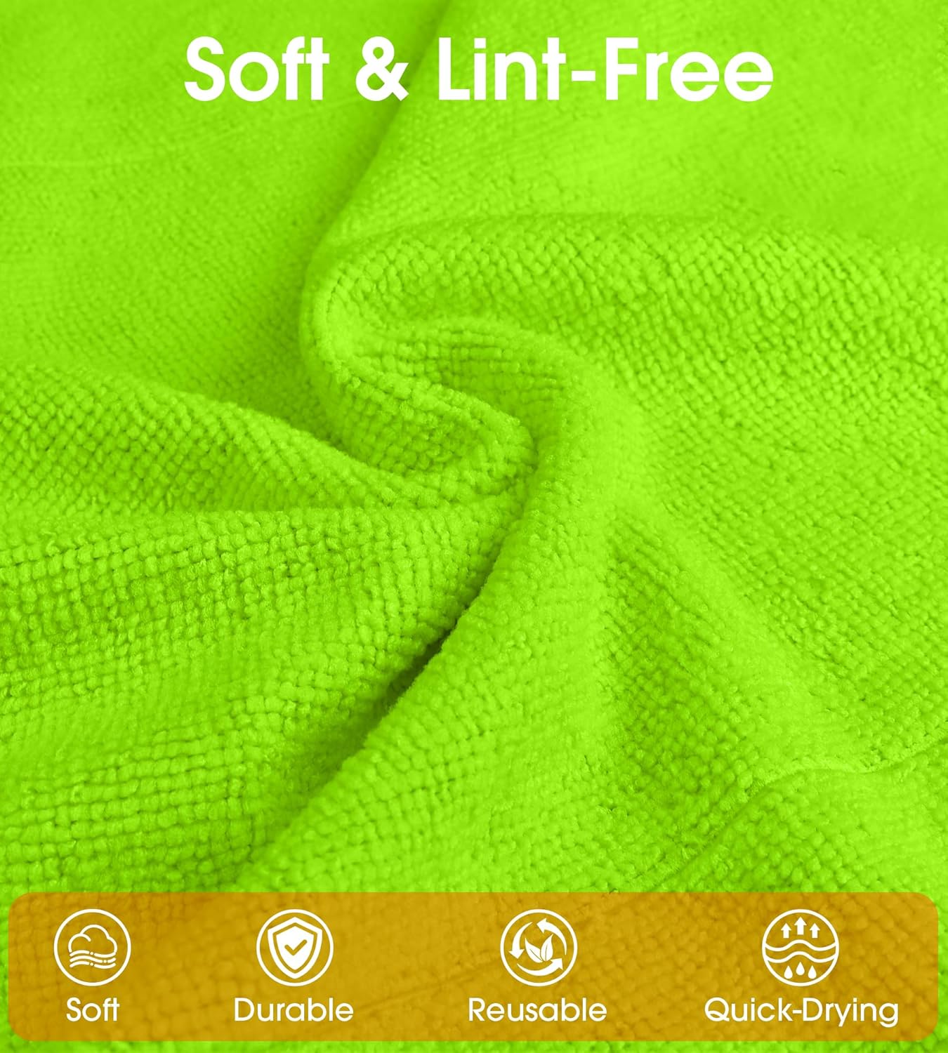 Roll of Microfiber Cleaning Cloth –100 Pack, Tear Away Microfiber Towels, Reusable, Washable