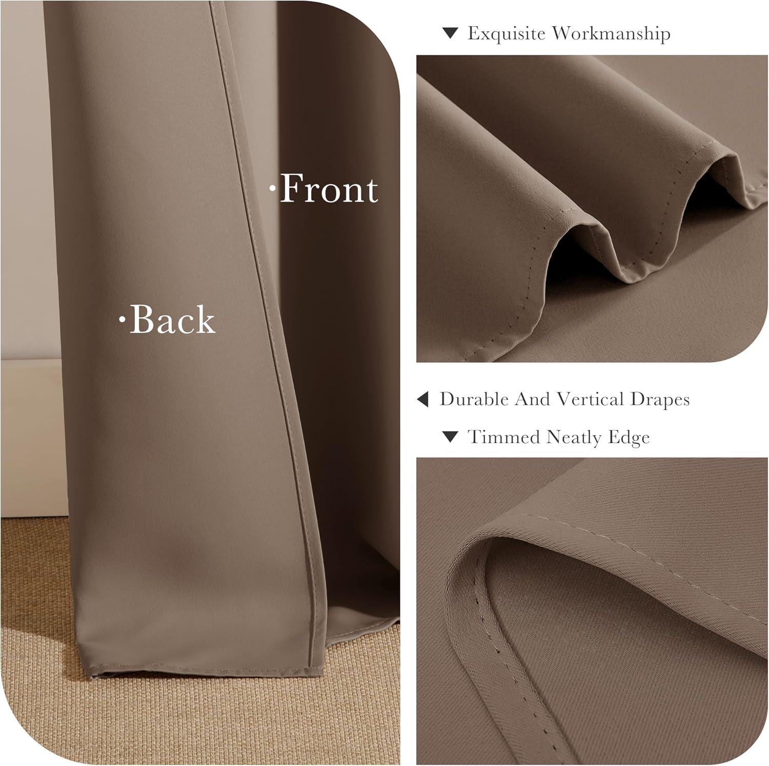 PONY DANCE Black Out Curtains for Bedroom 54 inch Length 2 Panels Set, Thermal Insulated Room