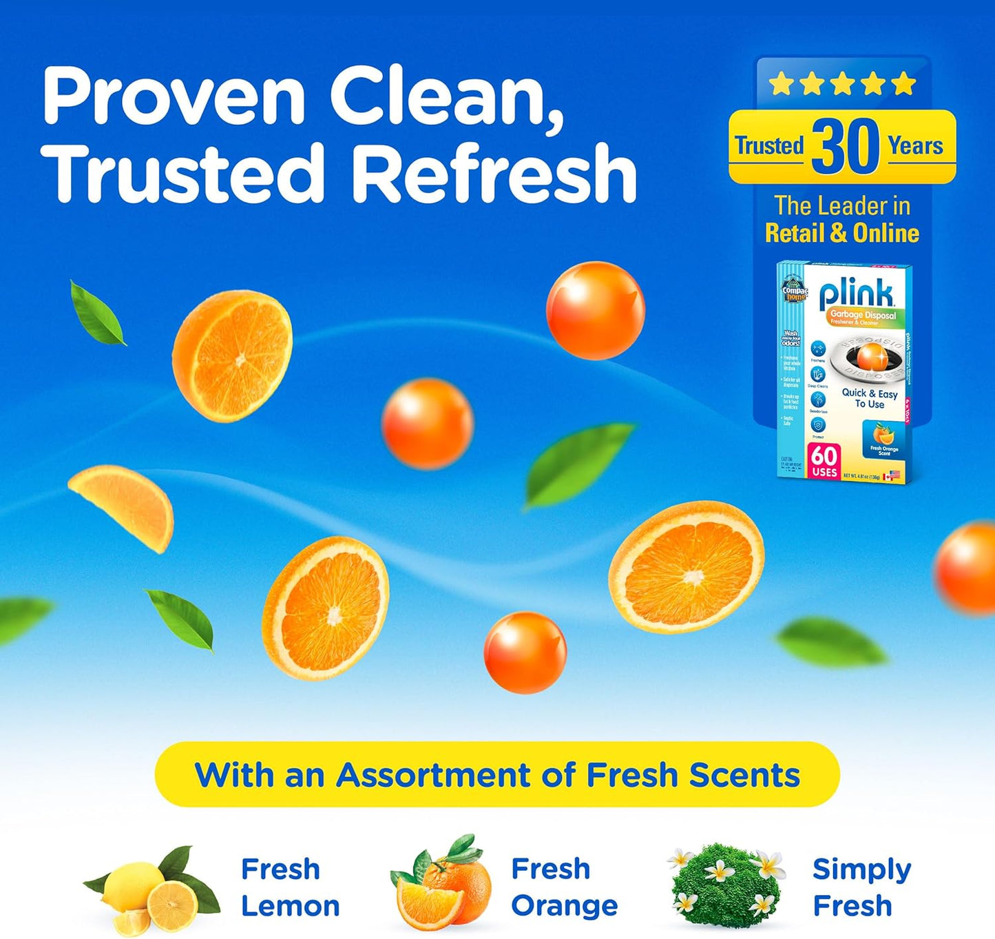 COMPAC HOME Plink Garbage Disposal Cleaner and Deodorizer, Air Fresheners for Garbage Disposal