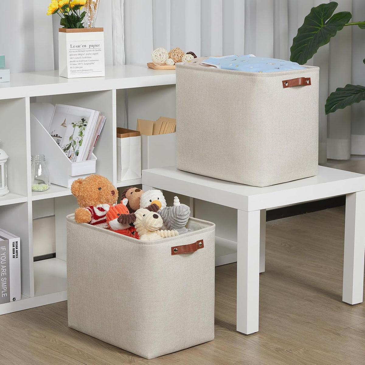 DULLEMELO Extra Large Storage Baskets, Fabric Storage Bins for Organizing Shelves Nursery Toys