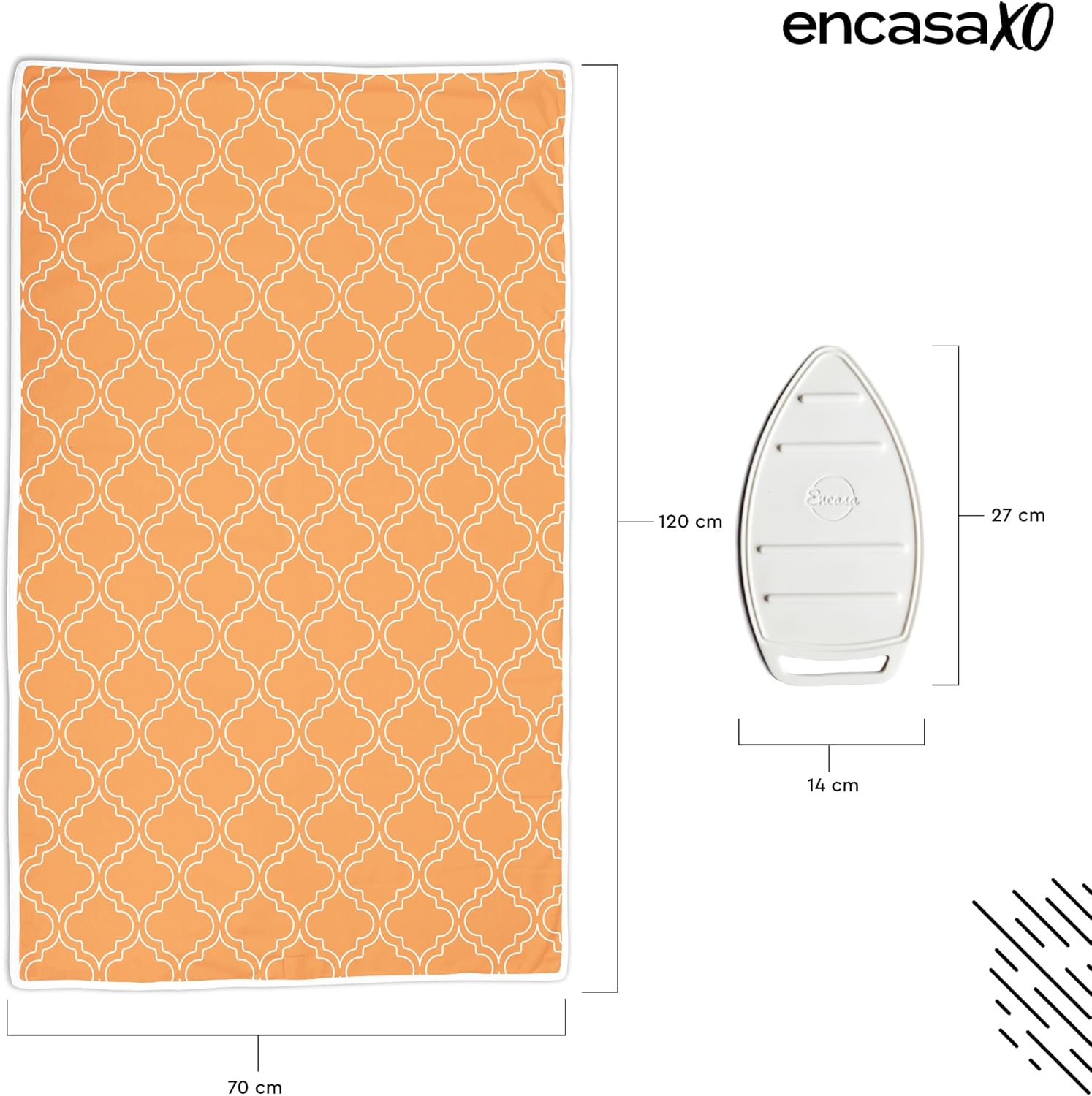 Encasa XO Ironing Mat/Pad (Large 48"x28") with 3mm Padding & Silicone Iron Rest for Steam Pressing