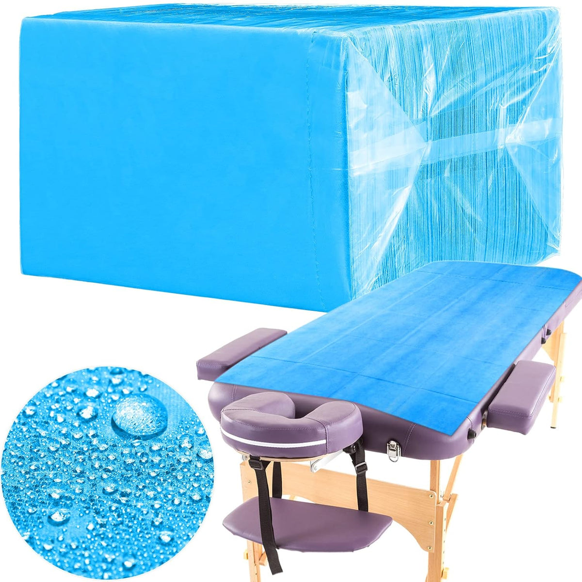 Breling 100 Pcs 31.5 x 71 Inch Disposable Bed Sheets Oil-proof PE Film Massage Table Sheets