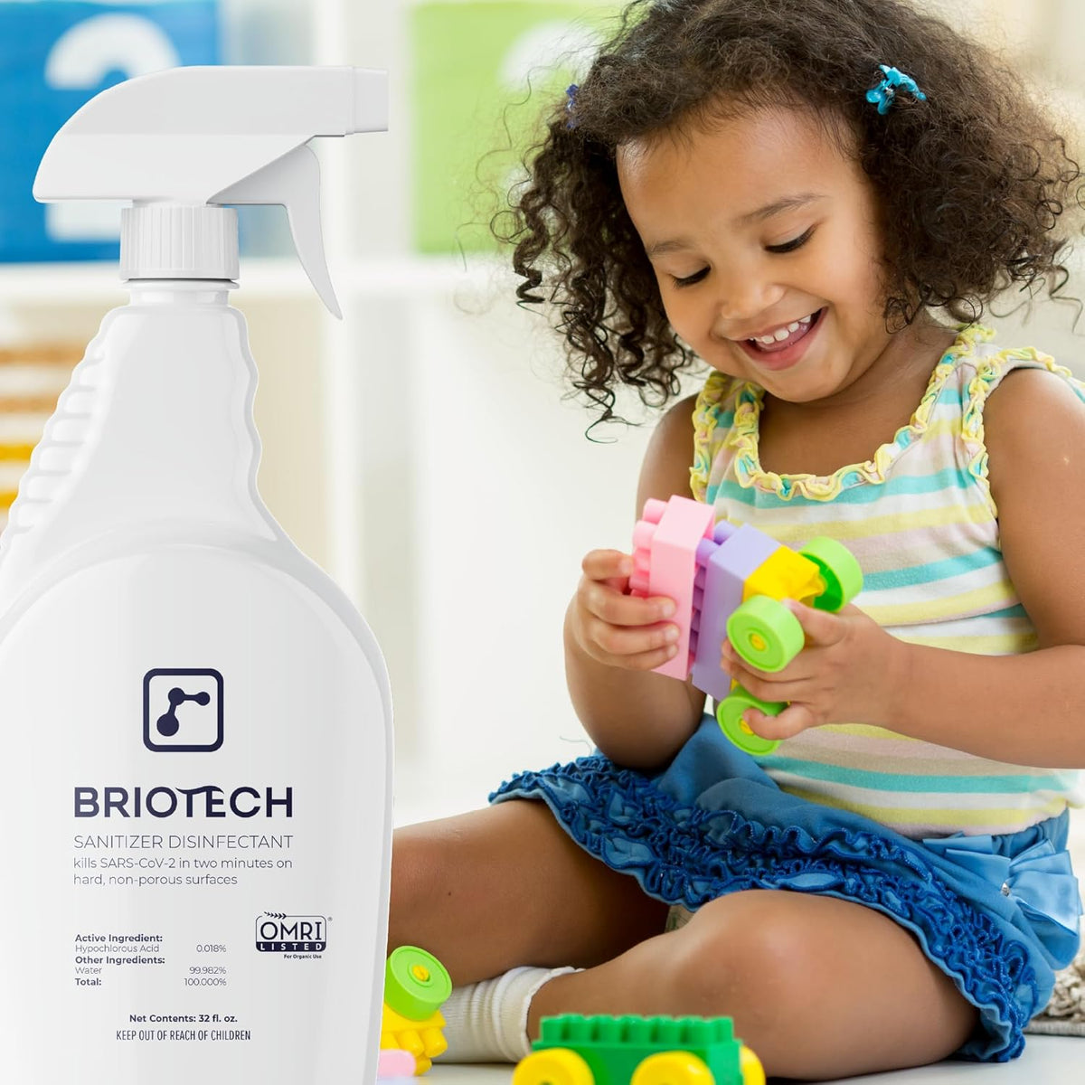 BRIOTECH Sanitizer Disinfectant Hypochlorous, Kill 99.99% of Viruses & Bacteria, Control Mold