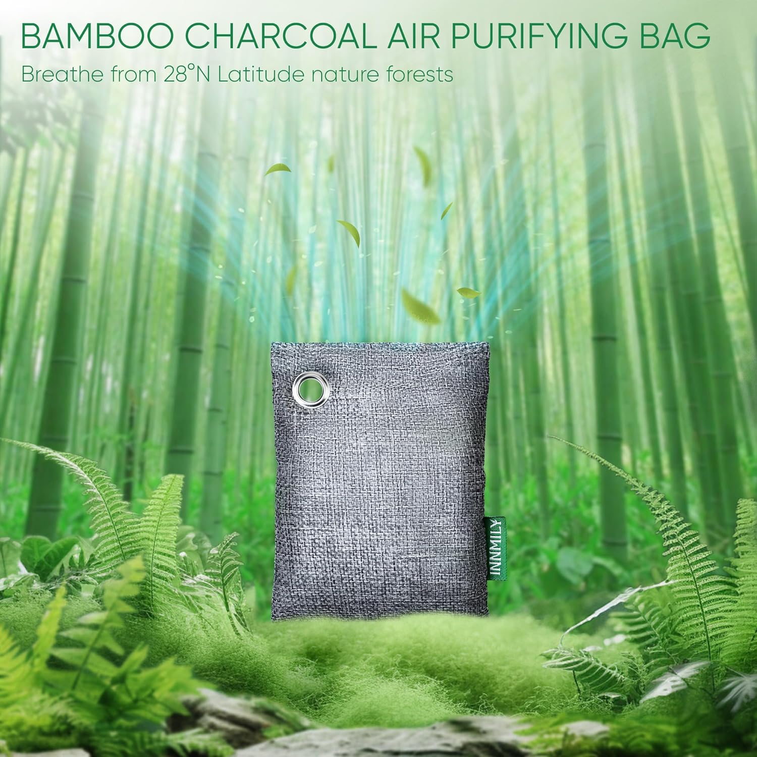 Activated Charcoal Odor Absorber, 8 Pack w Hooks Nature Odor Eliminator for Strong Odor, Bamboo