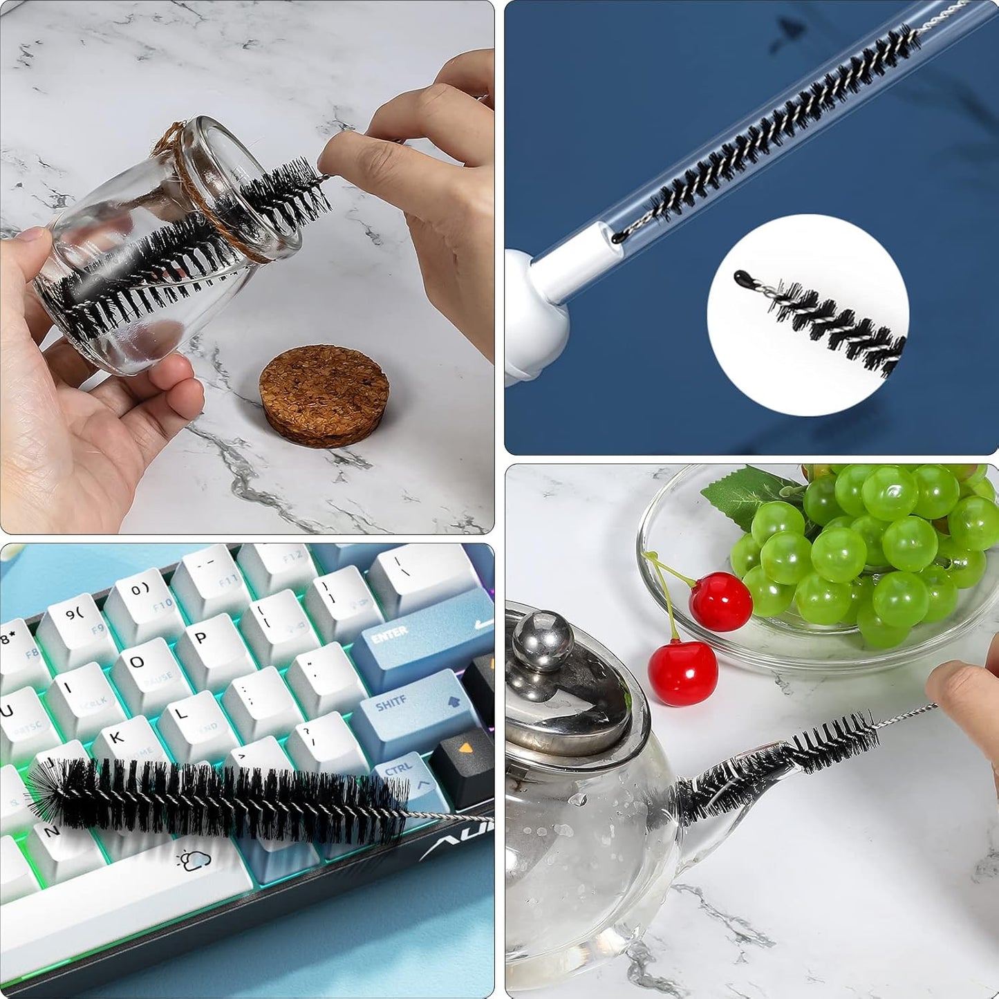 Straw Cleaner Brushes Sets, 12 Pieces 8.2 Inch Botthle Cleaning Brush and Nylon Tube Brush Brush