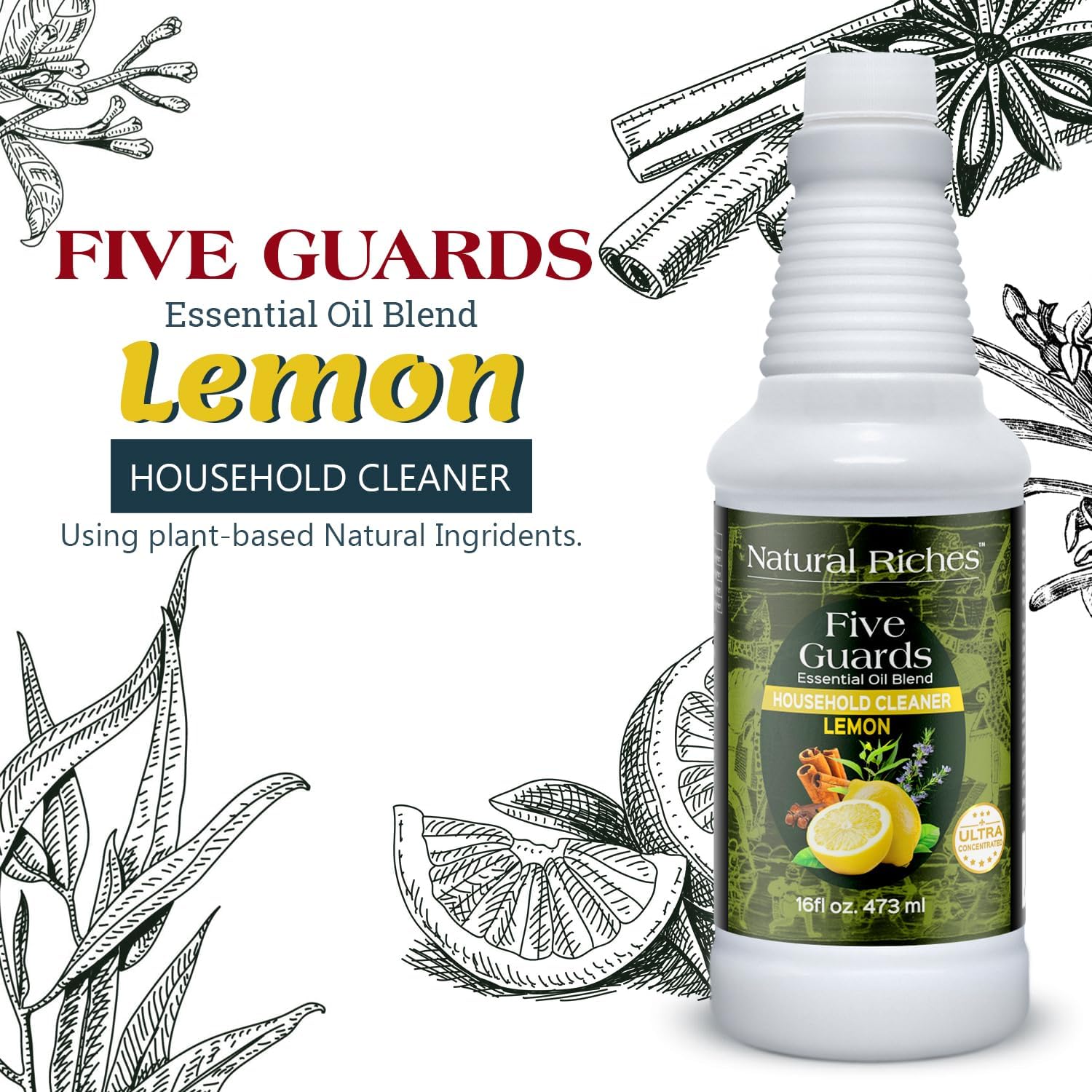 Natural Riches Household Cleaner Concentrate Five Guards Lemon scent from The Tales of French