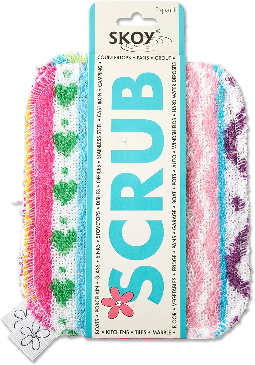 Skoy Scrub, 2-pack Reusable, Non-Scratching Dish Scrubber for Kitchen and Household Cleaning